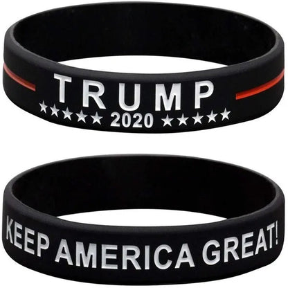 1 Pcs Hot Donald Trump Keep America Great TRUMP 2020 USA Election Silicone Bracelet with Wrist Band - WORLD TIME VISITS