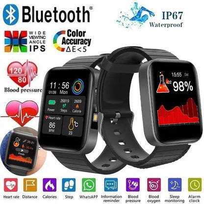2021 NEW Smart Watch Bluetooth Watch Body Temperature Blood Pressure Blood Oxygen Monitor Wristband Fitness Tracker Bracelet Heart Rate Monitor Smartwatch 1.54" Large Screen with Flashlight PK DZ09 Apple Watch series 6 5 4 Galaxy Watch Active