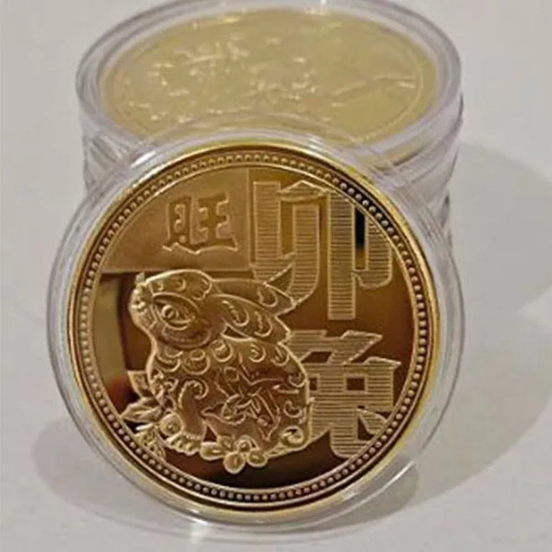 New Collection of Chinese Zodiac Commemorative Gold Coins Year of the Tiger Commemorative Coins Engraved Collection Craft Gifts