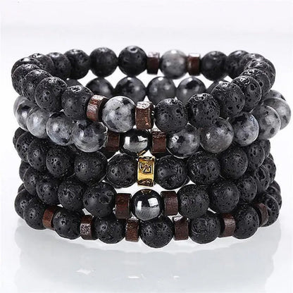 Luxury Fashion Men'S Creative Bead Bracelet Handwoven Adjustable Natural Stone Bead Bracelet Hip Hop Bracelet Men'S Jewelry Party Anniversary Gift Christmas Gift Jewelry - WORLD TIME VISITS