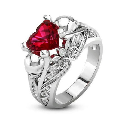 Exquisite Women's 925 Silver Plated Skull Ring Blue Crystal Punk Jewelry Gift Size 6-10 Arrow