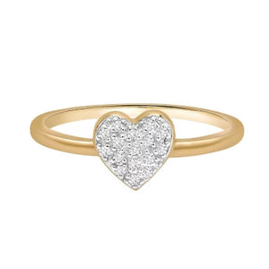 0.08 CT. T.W. Diamond Heart Ring in 14K Gold (I, I1)