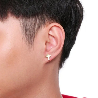 Delysia King Men'S Cross Stud Earrings - WORLD TIME VISITS