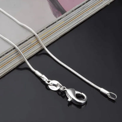 Flat Curb Chain 2mm Wide 16inch~24inch Long Silver Chain for Bracelet Necklace Basic Design Jewelry