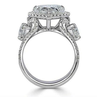 Elegant Beautiful Woman Fashion Exquisite 925 Sterling Silver Natural White Sapphire Gemstone Diamond Love Heart Ring Noble Princess Proposal Engagement Wedding Jewelry Anniversary Gift Birthday Party Accessories Christmas Gift Size US4-12 Bague Femme