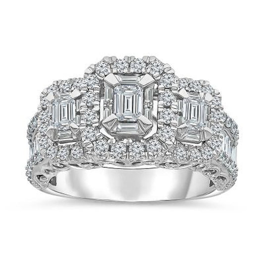 1.95 CT. T.W. Diamond Bridal Ring in 14K White Gold