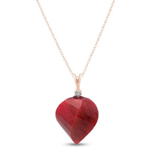 14K 14K Rose Gold Necklace Diamond Twisted Briolette Ruby