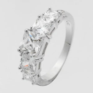 Natural 3.28CT White Diamond 14K White Gold Wedding Ring Size 6-10