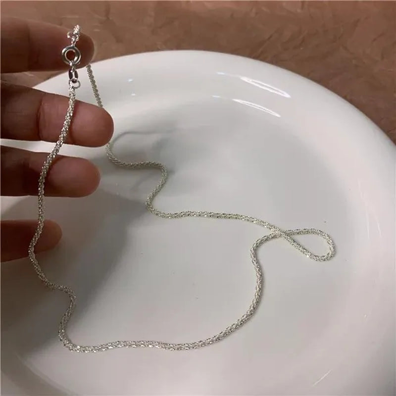 Women's Necklace Men's 16"-30" 3mm Shiny Ice Chain Necklace Chain Wedding Engagement Couple Jewelry