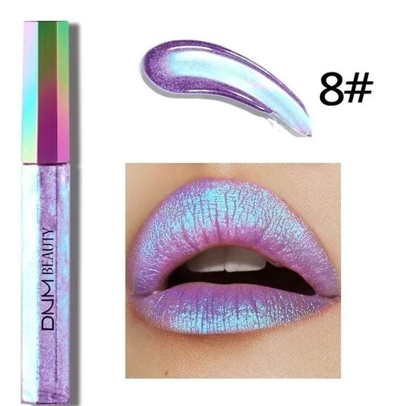 Super Girl 12 Color High-fashion Chameleon Metal Matte Metallic Waterproof Lipgloss Liquid Lipstick  Shimmer Diamond Glitter Pearl Colour Lip Gloss Lip