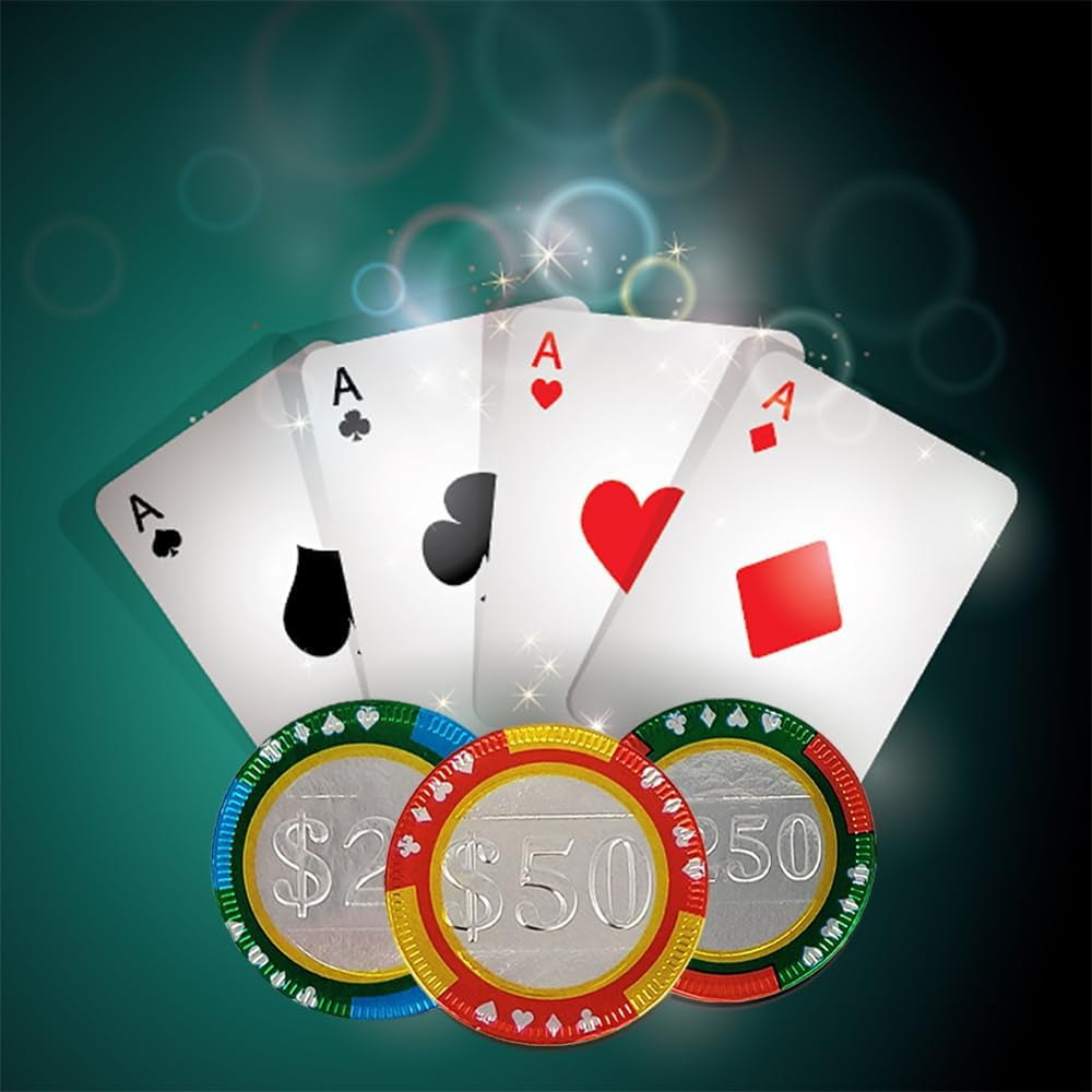 Casino Poker Chips, Belgian Milk Chocolate Coins, Kosher Certified Dairy, Non GMO (Pack of 25)