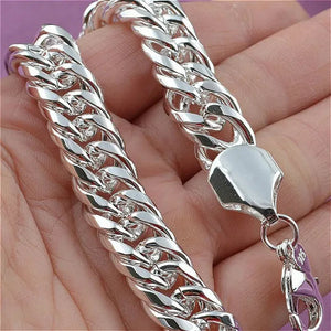 Mens Jewelry Set Thick Tight 925 Solid Sterling Silver Bracelet
