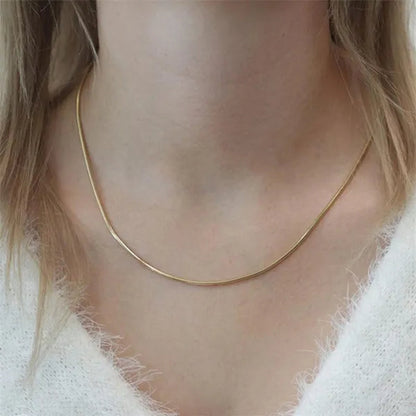 Fashion 925 Sterling Silver Italian Crafted 2MM Golden Snake Chain Necklace Minimalist DIY Chain Accessories