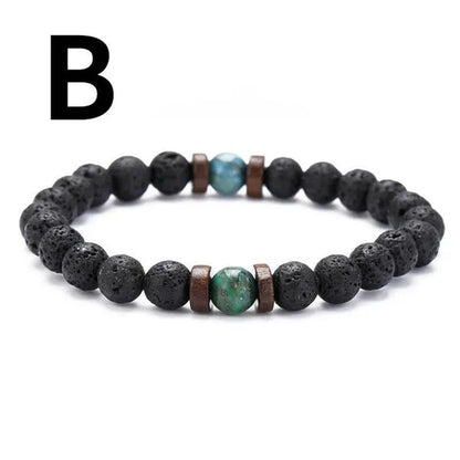 Luxury Fashion Men'S Creative Bead Bracelet Handwoven Adjustable Natural Stone Bead Bracelet Hip Hop Bracelet Men'S Jewelry Party Anniversary Gift Christmas Gift Jewelry - WORLD TIME VISITS