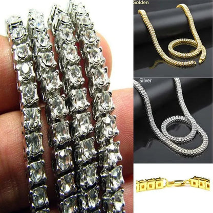 Men's Necklaces Alloy Crystal Rhinestone Diamond Chains Necklaces Hip Hop Rock Gift
