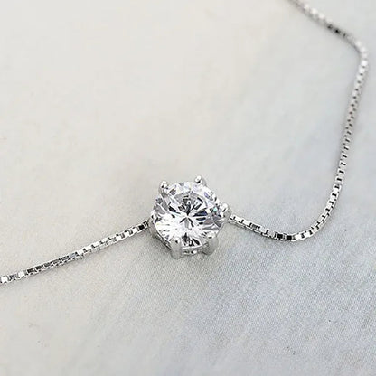 Women Simple Trendy Zircon Rhinestone Choker Necklace Shine Diamond Silver Chain Jewelry