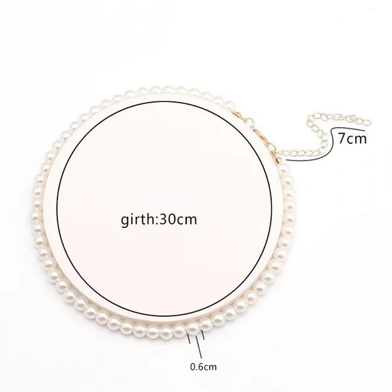 Vintage Pearl Necklace Women's Fashion Summer White Pearl Necklace Elegant Wedding Jewelry Personality Simple Fashion Clavicle Chain