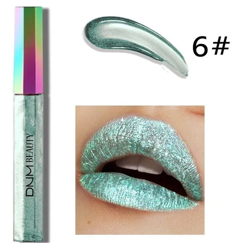 Super Girl 12 Color High-fashion Chameleon Metal Matte Metallic Waterproof Lipgloss Liquid Lipstick  Shimmer Diamond Glitter Pearl Colour Lip Gloss Lip