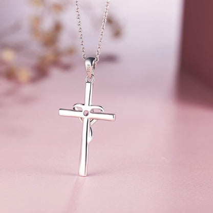 925 Sterling Silver Cross Necklace for Women Teen Girls 14K Gold Plated or Rose Gold Birthstone Necklaces for Teen Girls Gifts for Mother'S Day, Birthday or Anniversary