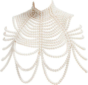 Pearl Body Chain Bra - Fashion Shoulder Necklaces Bra Chain Body Jewelry