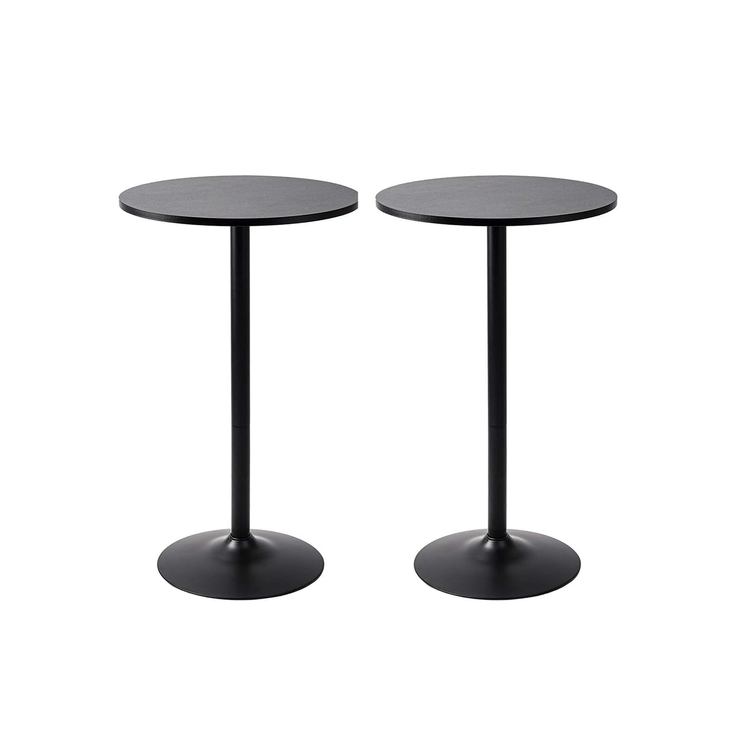 Santina 2 Pack round Bar and Pub Table, Black