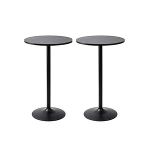 Santina 2 Pack round Bar and Pub Table, Black