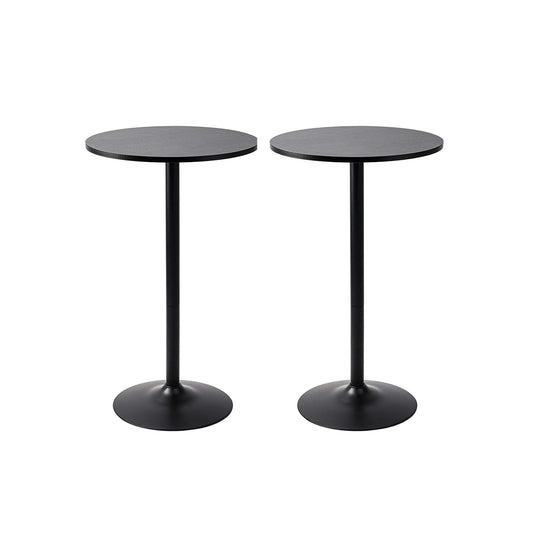 Santina 2 Pack round Bar and Pub Table, Black