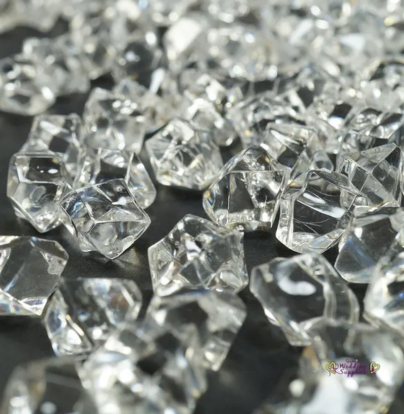 500Pcs Clear Mini Acrylic Ice Crystals Wedding Table Scatters Decorations Xmas