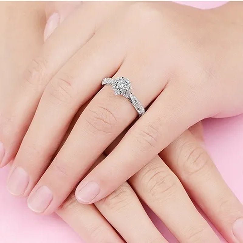 Dazzling beautiful women's fashion exquisite jewelry white Rhinestone Zircon ring romantic bride princess engagement wedding ring anniversary gift jewelry size US4 - 12 - WORLD TIME VISITS