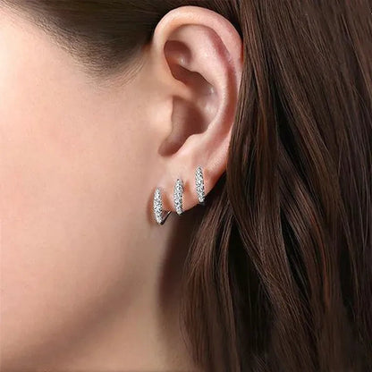 Exquisite and fashionable new Earrings 925 sterling silver diamond inlaid Advanced Design Earrings 18 K gold three-layer arc Earrings