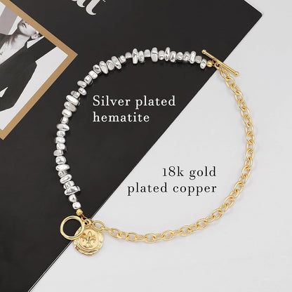 18K Gold Chain Layerd Bracelet Coin Charm Toggle Bracelet Trendy Cubic Zirconia Jewelry