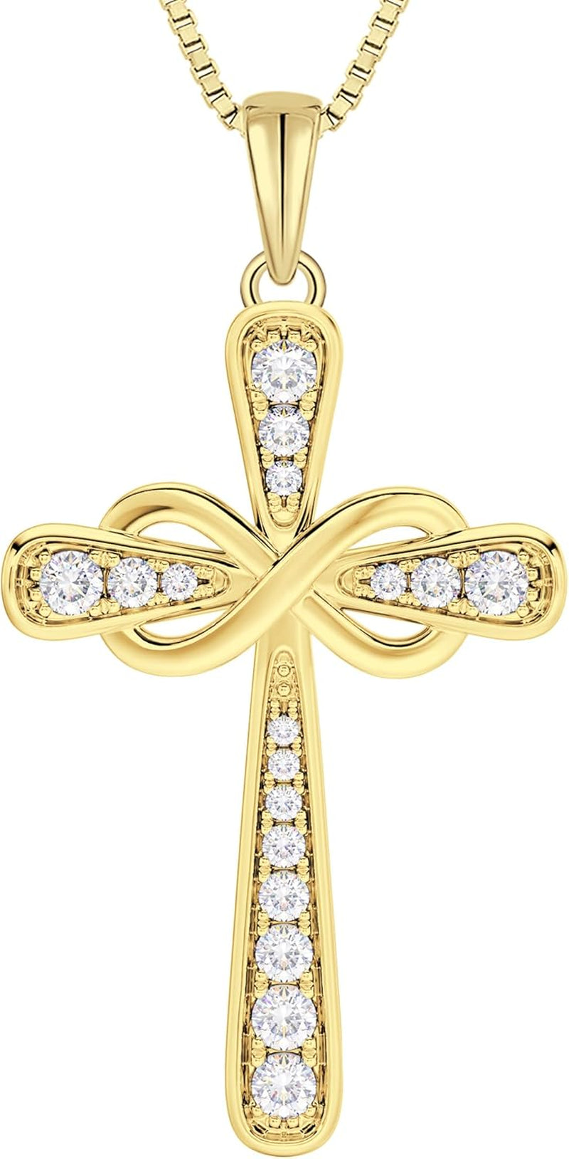 925 Sterling Silver Cross Necklace for Women Halo Infinity Pendant Birthstone Jewelry for Mom