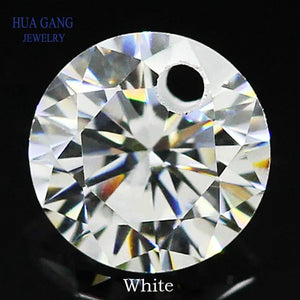 9Mm 50Pcs Single Hole Beads Cubic Zirconia Stones AAAAA Cubic Zirconia Stone Loose DIY Jewelry Beads Zircon with Holes CZ