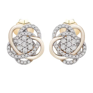 0.25 CT. T.W. Diamond Love Knot Stud Earrings in 14K Yellow Gold