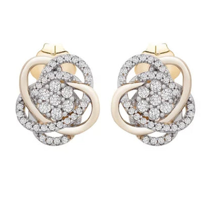 0.25 CT. T.W. Diamond Love Knot Stud Earrings in 14K Yellow Gold