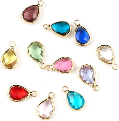 Grade a Gold Birthstone Charm Drop Pendant 11Mm 14Mm 16Mm for Personalized Earrings Bracelet Necklace Anklet Pendant Keychain Jewelry Making