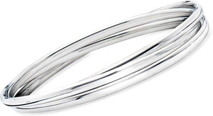 Italian Sterling Silver Rolling Bangle Bracelet. 8.5 Inches
