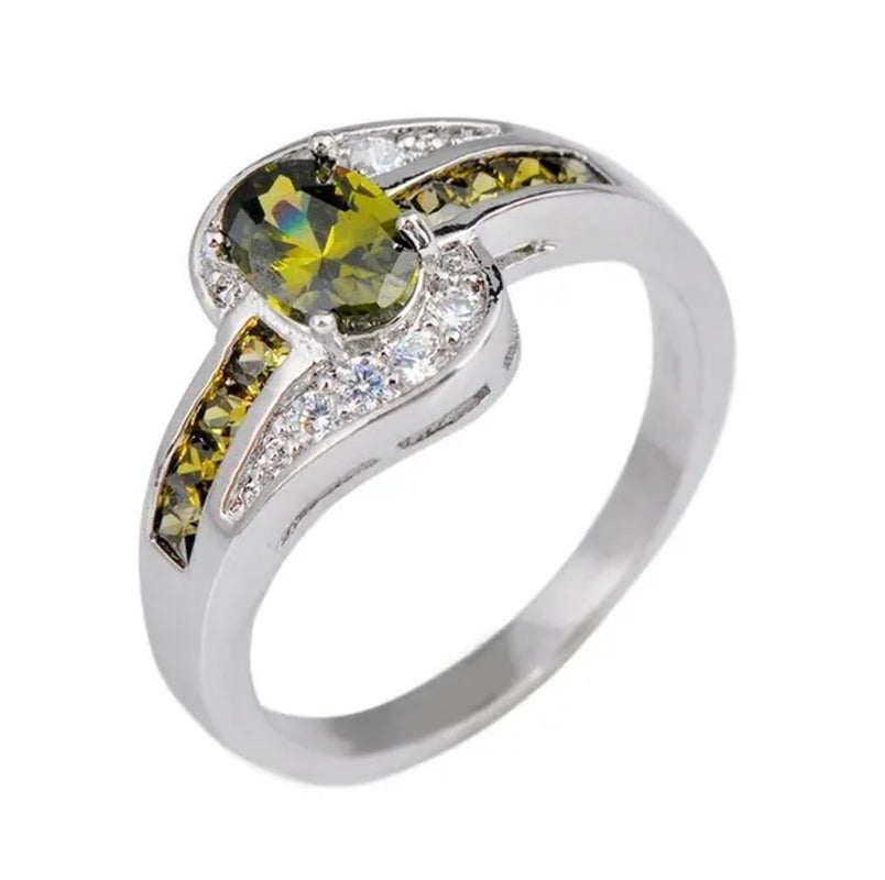 Exquisite Silver Color Natural Sapphire Gemstones Opal Birthstone Bride Princess Wedding Engagement Strange Ring Size 6 7 8 9 10 - WORLD TIME VISITS