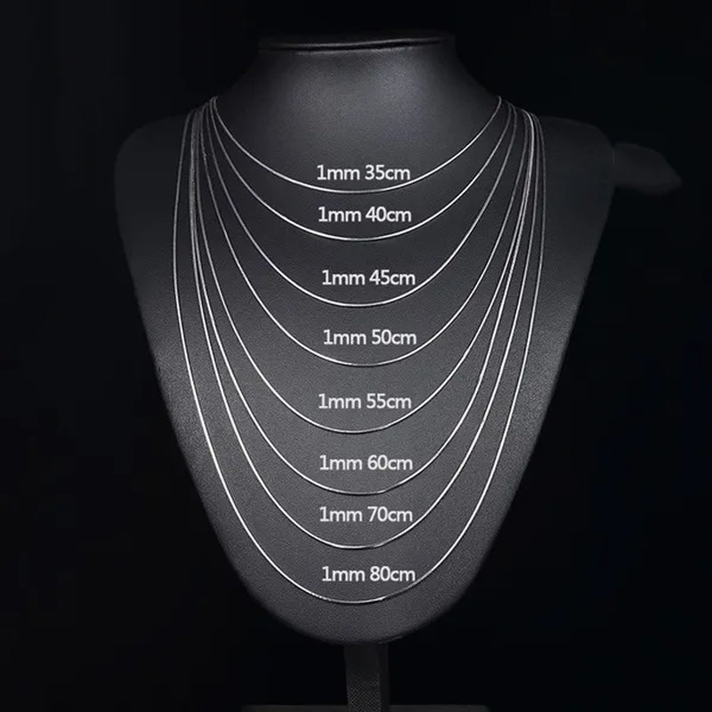 Best Ladies Chain Necklace Solid Surface Filled with 18K Gold and Italian 925 Sterling Silver Jewelry Figaro Snake Chain Necklace Fine Jewelry Length: 16-30 Inches