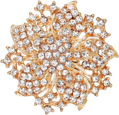 Fashion Jewelry Beautiful Silver Plated Rhinestone Crystal Brooch Pin for Woman