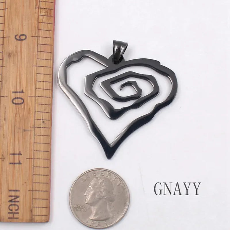 Black Marilyn Manson Heart ROSE Charm NEW MM Rose TOP round Chain 18-36Inch Necklace