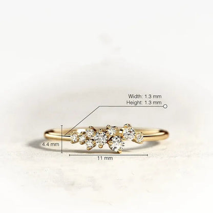 Minimalist Diamond Ring Women'S Fashion Diamond Cluster Ring Wedding and Engagement Moissanite Jewelry Cluster Stacking Ring Dainty Cluster Ring Stacking Ring