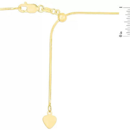 Adjustable Snake Chain Necklace, .80Mm in 14K Gold