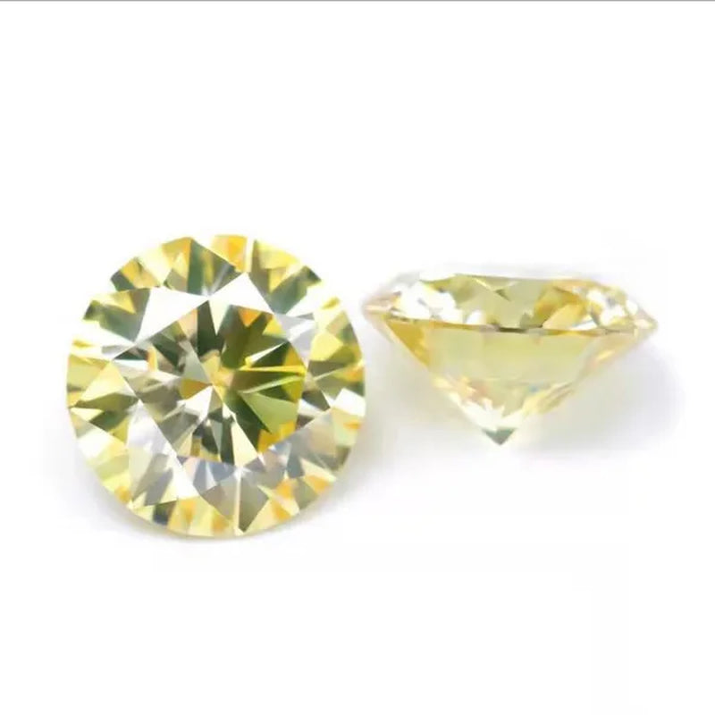 1ct Yellow Diamond Round Excellent Cut Loose Gemstone VS1 without GIA certificate 6.5mm