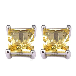 Citrine 925 sterling silver High Quality Gemstone Stud Earrings PE39