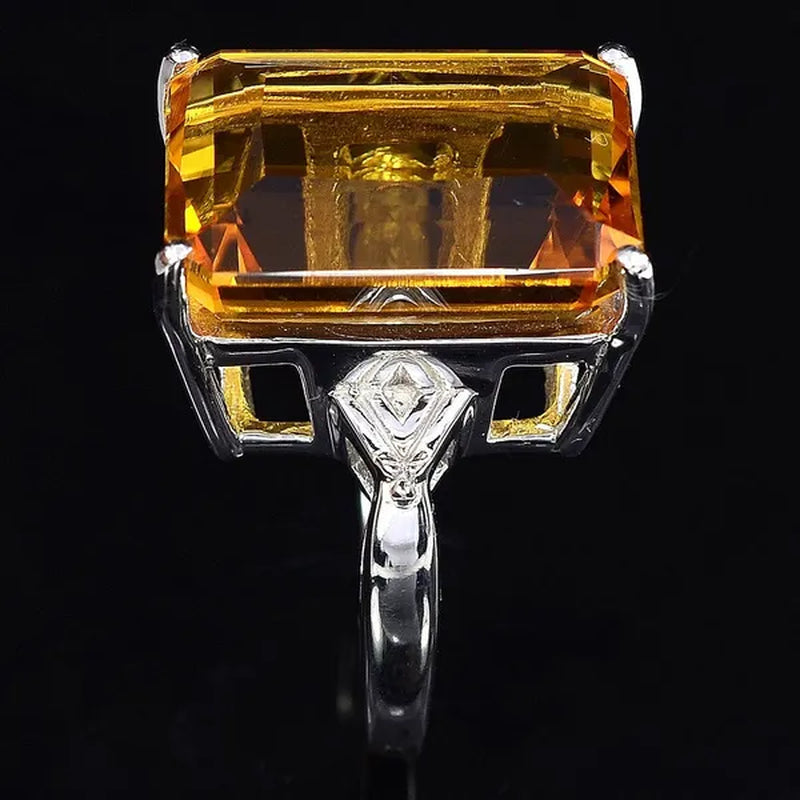 Gorgeous Citrine Ring Wedding Birthstone Bride Engagement Brand Ring Jewelry Size 5-11