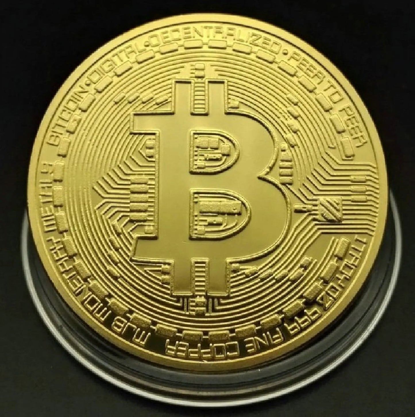 SILVER PLATED Bitcoin Token W/Display Case Master Coins
