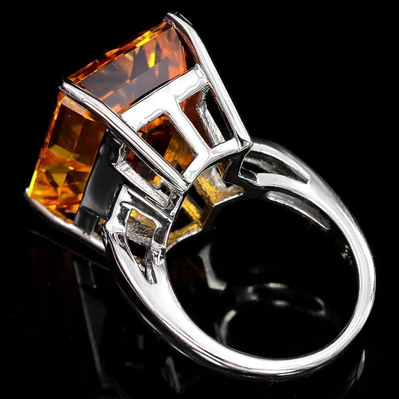 Gorgeous Citrine Ring Wedding Birthstone Bride Engagement Brand Ring Jewelry Size 5-11