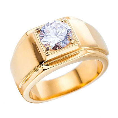 NOVE JEWELRY women men fashion 316L stainless steel charm cubic zirconia cz exquisite ring new elegant engagement & wedding band anniversary gifts silver / gold US Size 7 to 11