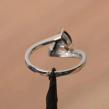 Genuine STriangle Topaz Rings for Women Bridal Wedding Gemstone Rings